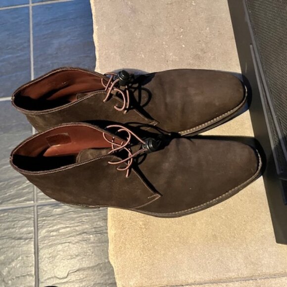 Loake Kirkby Dark Brown Nubuck Chukka Boots Mens Size US 8.5 F UK 7.5 No Insoles Kirkby | English Men main image 4